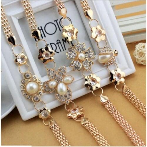 Fashion High Quality Lady Dress Waist Chain Body Jewelry Luxury Belt sexy Dress Accessories Golden Chain
