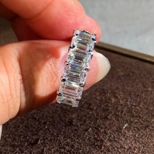 Classic Silver Color Wedding Earrings Fashion Small Square Stone Earrings Geometric Crystal White Zircon Stud Earrings For Women