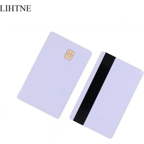 1PCS Smart IC Cards SLE 4442 Chip With Hico Magnetic Stripe 2 in 1 Blank PVC Contact IC Cards