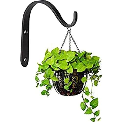 10Pcs Durable Black Iron Wall Light Hook Bracket Wind Chimes Garden Hanging Basket Lantern Hanger Planter