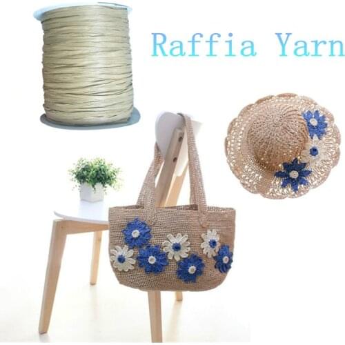 250 m/roll 2018 Raffia Straw Yarn Organic Straw Yarn For Hand Crochet Summer Hats Bags Diy Gifts Flowers Wrapping Material Sup
