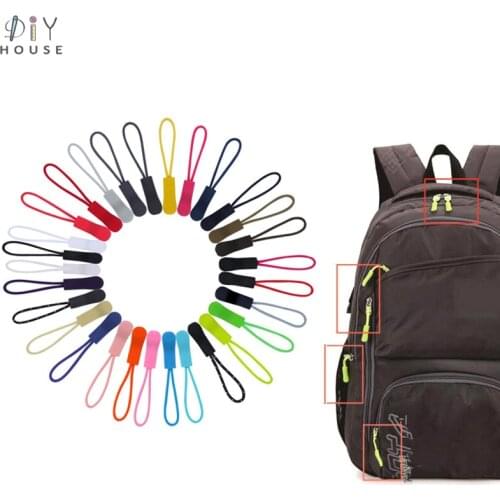 30Pcs Color Cord Zipper Pulls Sportswear/Backpack Sewing Accessories Zip Head Puller DIY Zipper Slider Cursore Lariat Rope Strap