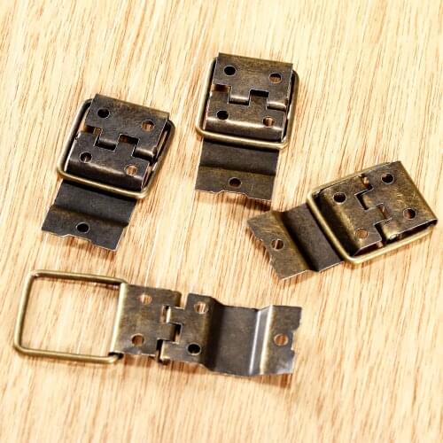 4Pcs 38x21mm Retro Antique Bronze Furniture Cupboard Cabinet Chest Door Hinges Drawer Jewellery Box Spring Hinges with Screws
