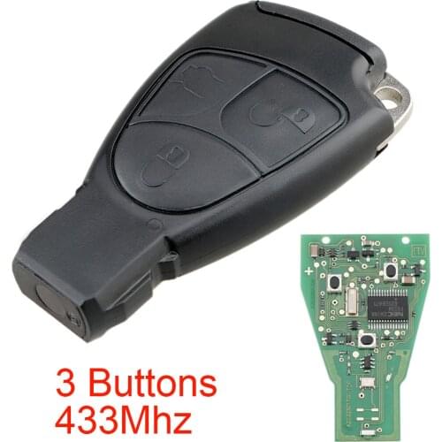 433Mhz 3 Buttons Smart Remote Car key Fob Auto Car Key Replacement Fit for Mercedes Benz B C E ML S CLK CL Germany Cars Vehicle