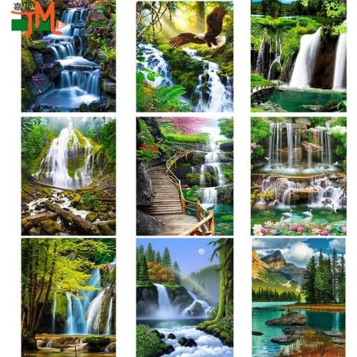 Diamond Painting Waterfall Flower Art Rhinestone 5D DIY Diamond Embroidery Landscape Owl Cross Stitch Needlework Decor For Home