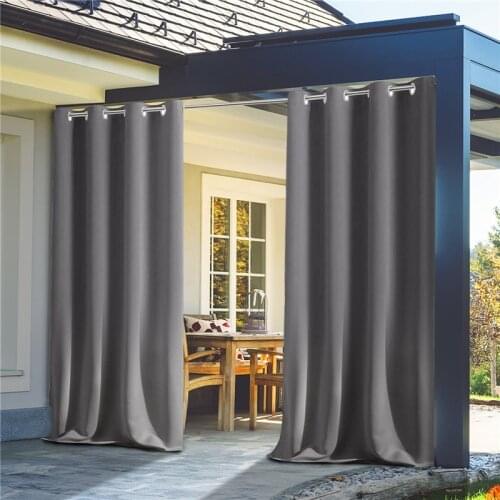 Barnum Pliant Outdoor Curtain Waterproof Porch Drapery Windproof Fadeproof With Grommets Patio Pergola Garden Blackout Curtain