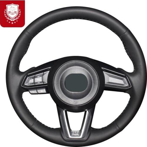 For Mazda CX-4 CX-5 cx-9 Leather steering wheel cover hand-sewn grip cover Safe Non-Slip Soft Breathable Sun Protection