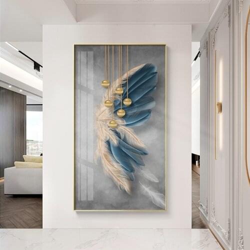 EECAMAIL diamond art painting modern vertical porch decorative painting simple nordic luxury butterfly feather diamond embroider