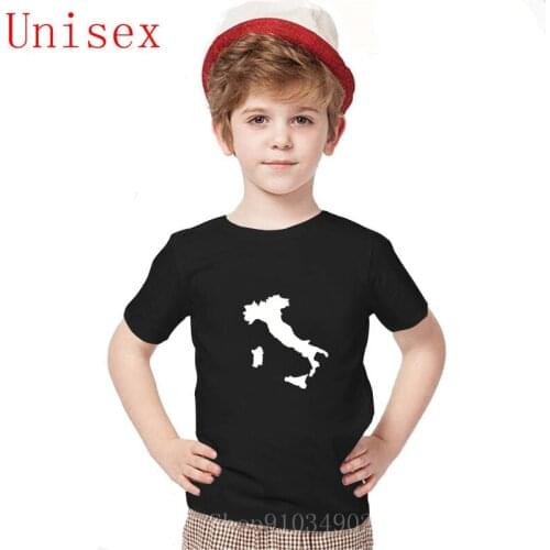 Leisure Slim Fit Cotton Tees Country Travel Italy Map T-shirt For kids clothes boys Printing Popular girls tshirt