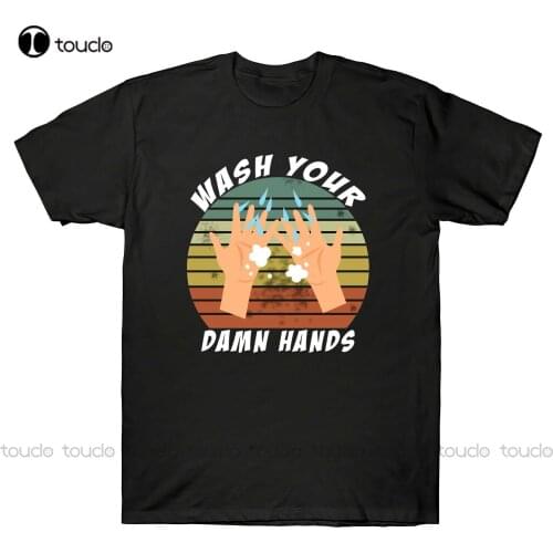 Wash Your Damn Hands Classic Hot Vintage MenS Short Sleeve T Shirt Cotton Tee mens graphic t-shirts