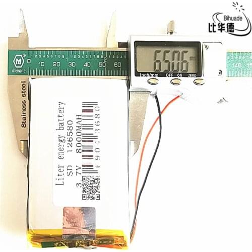 Liter energy battery Good Qulity 3.7V,8000mAH 126580 Polymer lithium ion / Li-ion battery for tablet pc BANK,GPS,mp3,mp4