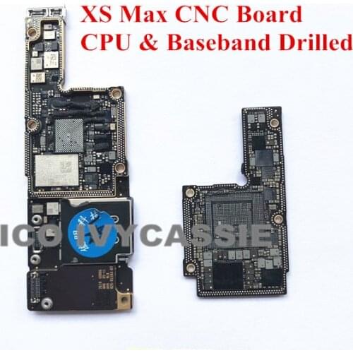 For iPhone XS Max CNC Board Drilled With CPU Baseband iCloud Locked RF Logic Part Motherboard Remove CPU Baseband Swap Mainboard