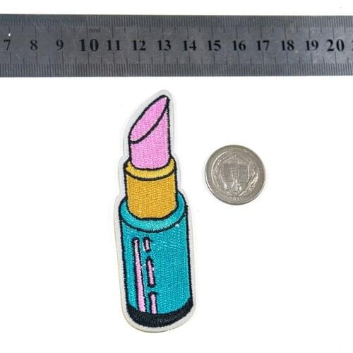 Fashion Lipstick Embroidered Patches for Clothing Iron on Clothes Jeans woman DIA Appliques Badge Stripe Sticker Free Delivery