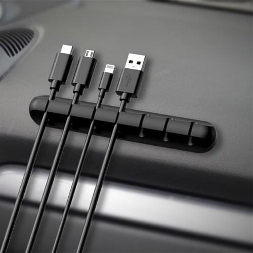 Cable Organizer Silicone USB Cable Winder Desktop Tidy Management Clips Holder for Mouse Headphone Wire Clamp Retainer