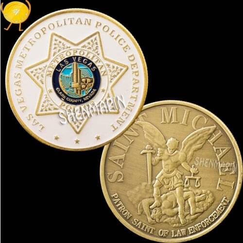 Las Vecas Metropolitan Police Department Commemorative Coin Saint Michael patron Saint of Law Enforcement Coins Collectibles