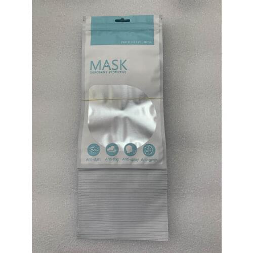 OPP Bags Zipper Plastic Retail packaging bag Disposable Protective Face mask bag Dustproof package bag Anti bacteria Masks bags