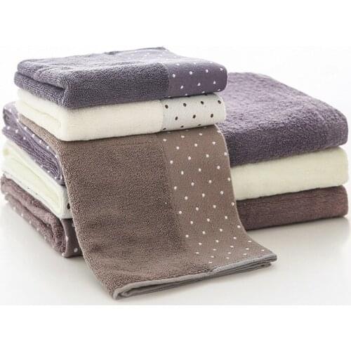 RUBYLOVE 100% Cotton Luxury Absorbent Towel Set 70x140cm Beach Bath Towel For Adults 35x75cm Face Towels Dot Washcloth