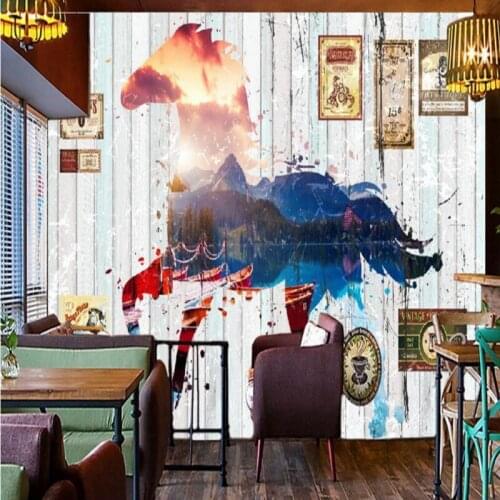 Drop Shipping Photo Wallpaper 3D Stereo Wallpaper Scenery Horse Bar Background Wall Custom Living Room Bedroom Wallpaper Mural