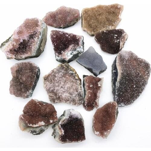 Drop Shipping 1PC Natural Amethyst Drusy Geode Cluster Crystal Decoration Ornament Natural Stones and Crystals