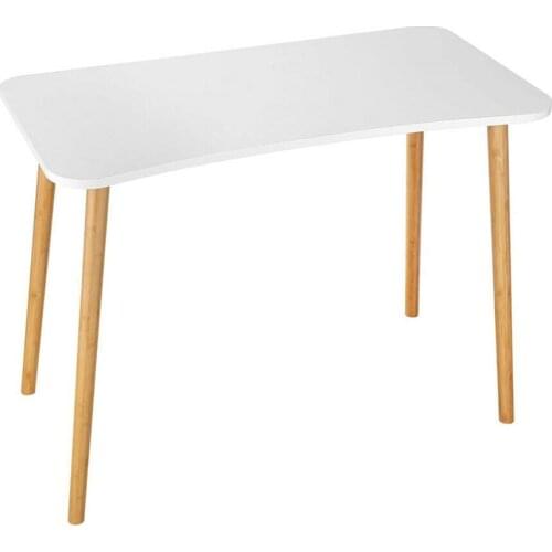 Homfa Work Table For Office, Living Room, Bedroom Made Of Wood And Bamboo 100 × 50 × 75 Cm