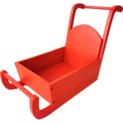 Baby Photography Props Christmas Theme Sleigh Car Red Photo Studio Child Shooting Newborn Fotografie Accessories Wooden Assembly