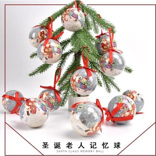 Christmas decorations, painted memory balls, paper-wrapped balls, ornaments, window, scene decoration, hanging balls, 12 packs