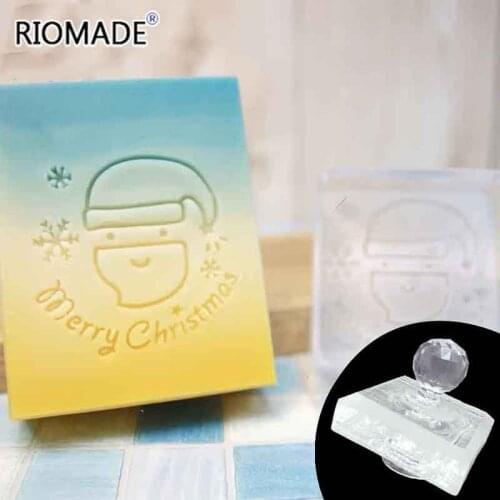 Merry Christmas Soap Stamp Handmade Clear Santa Claus Organic Glass Soap Making Chapter Xmas Acrylic Chapters Custom Cute