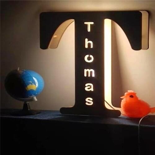 New Night Light LED Birthday Gift 24 Letter Personality Atmosphere Light USB Customizable Couple Bedroom Decoration Lamp