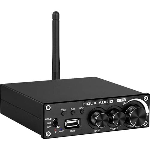 Bluetooth 5.0 Power Amplifier 320W Stereo 2.0 Channel Subwoofer Amp Treble Bass Adjust USB Lossless Music Player