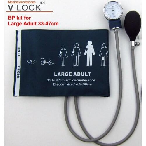 V-LOCK professional Large Adult BP monitor Aneroid Sphygmomanometer BP Cuff Kit