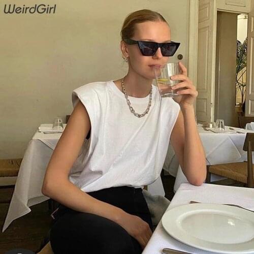 Women Fahion Casual Loose T-shirts Cotton Sleeveless Summer 2020 Lady Office Top Slim Female Soft Fabric Tees Harajuku Tops