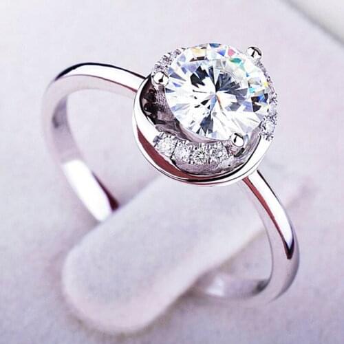 Real 925 Sterling Silver Fine Ring Support Women Luxury Round Diamond Fairy Engagement Wedding Exquisite Elegant Classic Design