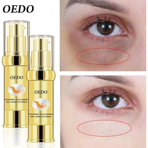 2PCS Hyaluronic Acid Ginseng Fine Condensate Eye Cream Delicate Bright Smooth Herbal Extract Anti-Puffiness Dark Circle Serum