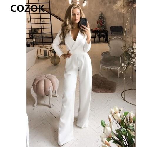 2021 White Jumpsuit Bridal Gown Weding Dress with Pockets Outdoor Formal Event Suit Boho vestido de Sexy Weding Dresses