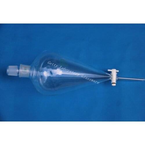 3L Pyriform Separatory funnel, with PTFE stopper, Top 40/38 mouth joint
