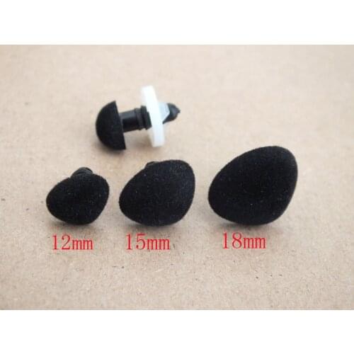 30Pcs/Bag 12mm/15mm/18mm black Plastic Safety Triangle Velvet Noses--Each size 10 PCS
