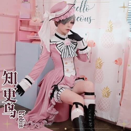 Anime! Black Butler Ciel Phantomhive Robin Palace Dress Rococo Lovely Uniform Cosplay Costume Halloween Suit NEW Lolita Dress