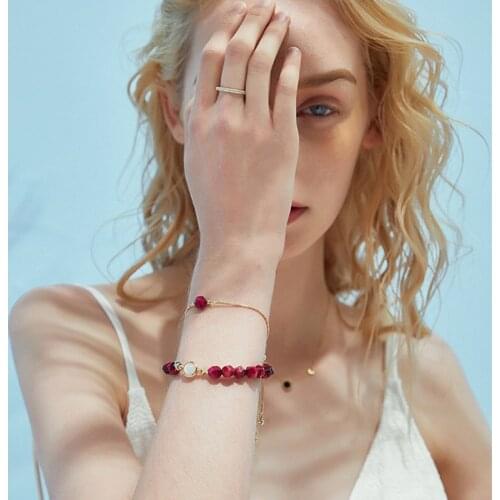 2 Pcs/set Handmade Natural Stone Tiger Eye Stone Beads Charm Bracelet for Women Boho Yoga Jewelry Birthday Party Gift