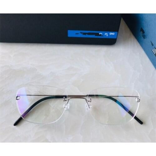 Denmark Retro Lightweight Titanium Rimless Square Glasses for Men and Women Optical Prescription Eyeglasses Frame oculos de grau