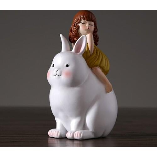 Childrens room decoration Home Furnishing moonlight rabbit painted cartoon sculpture furnishings showroom soft decoration