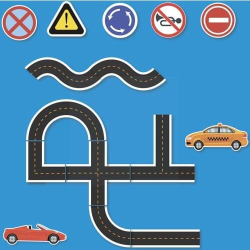 Childrens Bathroom Toys Flexible Road Track Car Stick Early Water Toy Funny Sticker Education Bath DIY Toys Puzzles Toys B M1T0