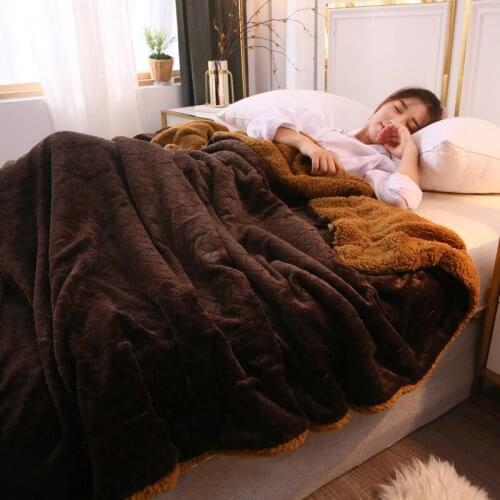 Fleece Blankets and Throws Adult Thick Warm Winter Blankets Home Super Soft Duvet Luxury Blankets On Twin Full Bedding