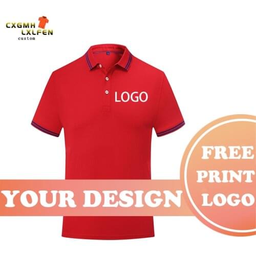 POLO shirt 7 colors custom logo casual wild high-end 6 series lapel printing DIY brand text