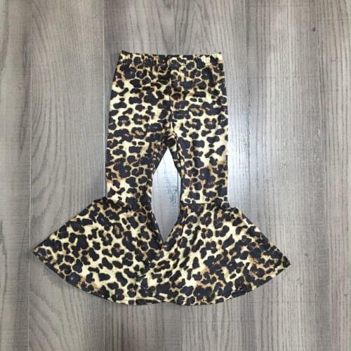 GirlyMax Fall Winter Girls Long Bell Bottom Leopard Print Pants
