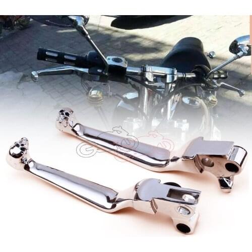 Chrome Aluminum Skull Brake Clutch Handlebar Lever For Harley Davidson Softail XL Sportster 883 AND 1200 FXDWG Dyna Wide Glide