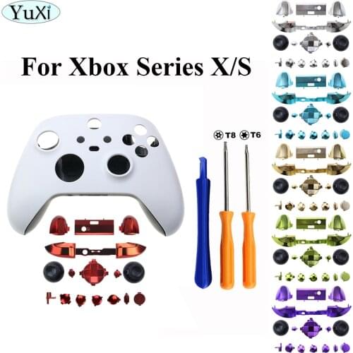YuXi Game Controller Hard Case Gamepad Protective Shell Cover Full Set With Chrome Buttons Analog Stick For XBox Series X S