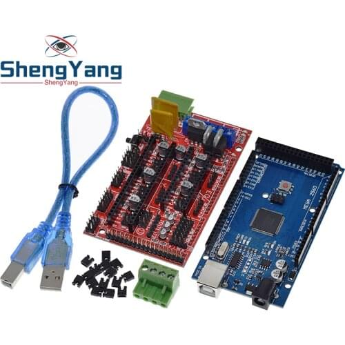 ShengYang Mega 2560 R3 Mega2560 REV3 + 1pcs RAMPS 1.4 Controller for 3D Printer arduino kit Reprap MendelPrusa