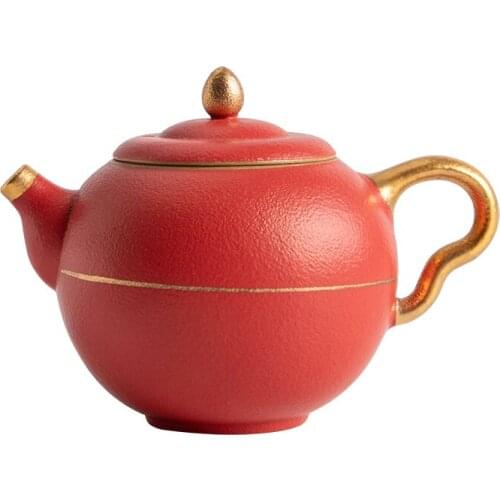 Small Collectable Kitchen Yixing Teapot Red Cute Handmade Ceramic Coffee Tea Pot Container Chinese Czajnik Tea Infuser Ed50cf