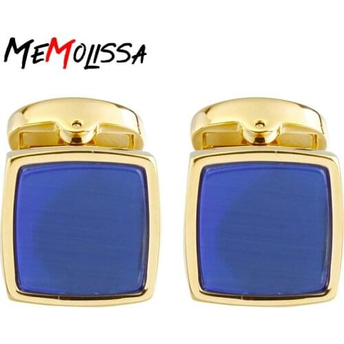 MeMolissa 3 Pairs 2018 New Opal Mens Shirt Cufflinks Fashion Gold/Silver Cufflinks for Mens Business Shirts Cufflink Jewelry