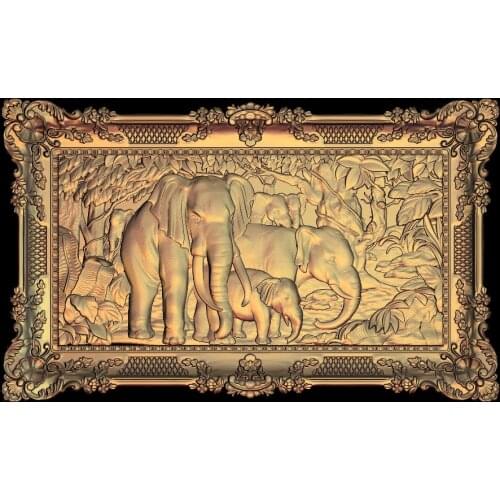 3D STL Model for CNC Router Engraver Carving Machine Relief Artcam aspire Elephant M42